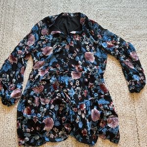Floral party rayon silk dress